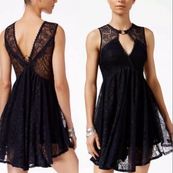 Free People Black Lace Dress - Picture 3 of 6
